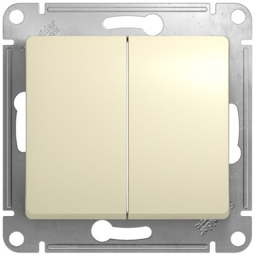 Выключатель без рамки Systeme Electric Glossa 2-кл. бежевый картинка